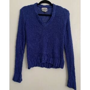 Royal Blue Vintage Together 100% Acrylic Knit Long Sleeve Sweater S